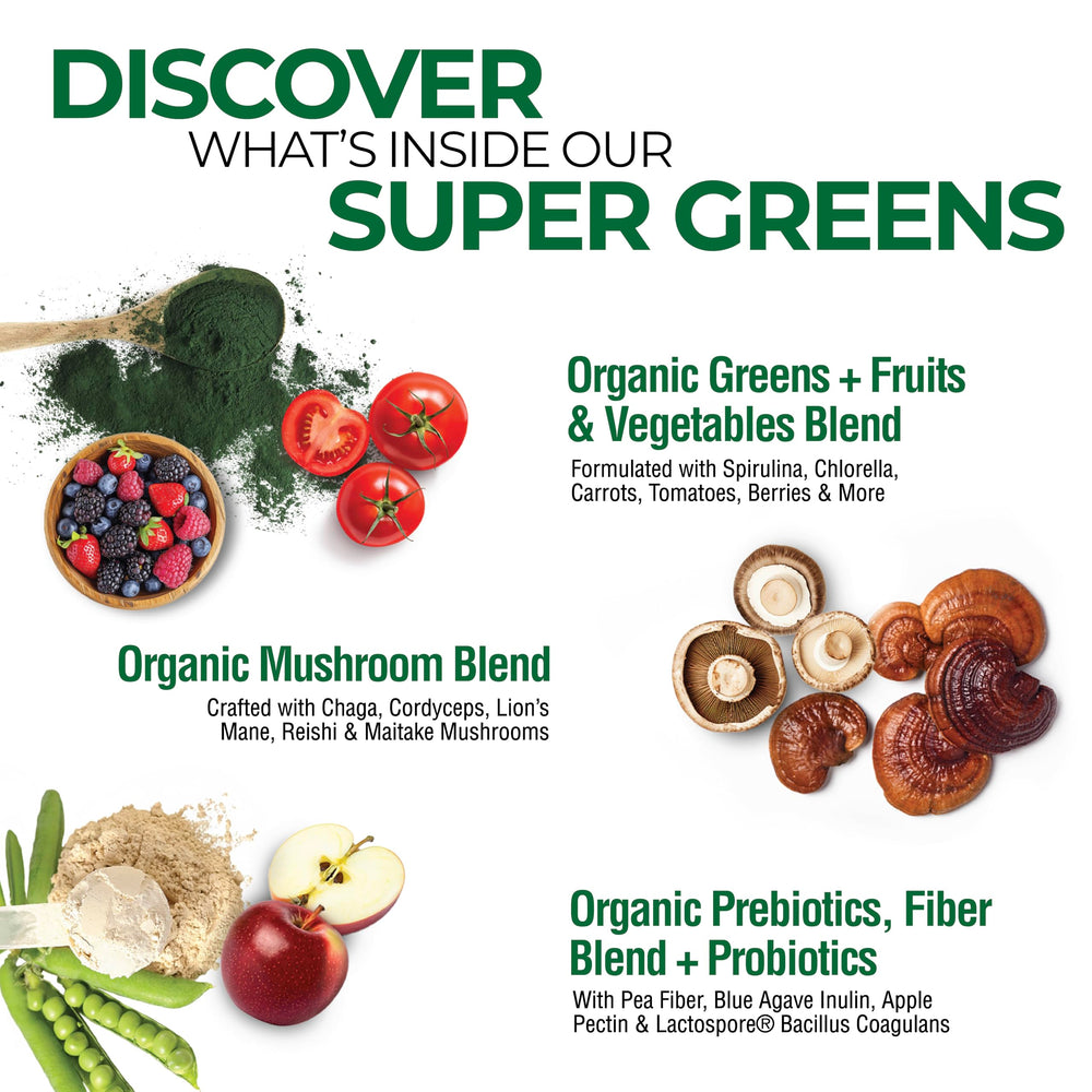 Close-up of Country Farms Super Greens powder delivering vibrant, nutrient-dense mix.
