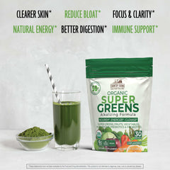 Country Farms Super Greens scoop reveals a vibrant greens blend in powder form