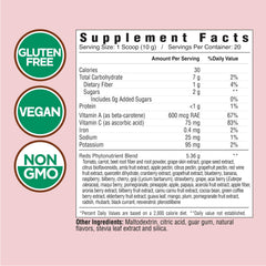 Country Farms Super Reds scoop measuring a serving for convenient daily antioxidant intake