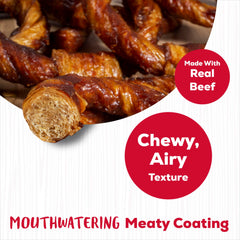 Country Kitchen Beef Rings texture closeup—chewy, airy chew with meaty coating.