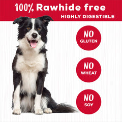 Country Kitchen rawhide-free ring chews with savory meaty coating for treats.