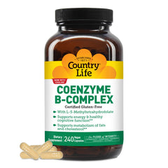 Country Life Coenzyme B-Complex bottle cap open, signaling easy daily energy support.