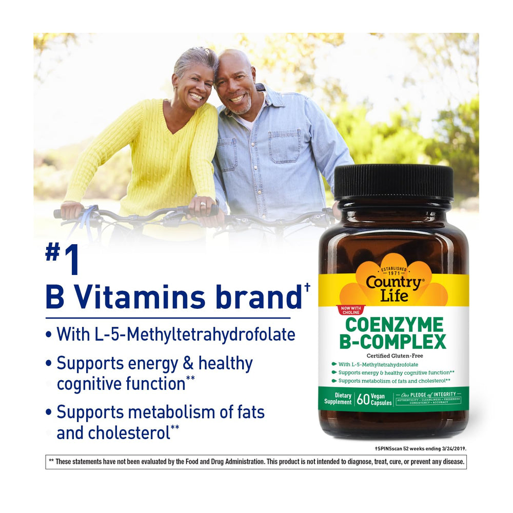 Country Life Coenzyme B-Complex capsules closeup show gentle daily use