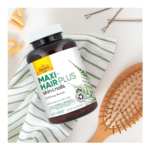 Country Life Maxi-Hair Plus nutrition facts panel for informed choice.