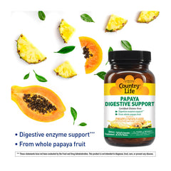 Country Life Papaya Digestive Support fruit flavored wafers ready to chew