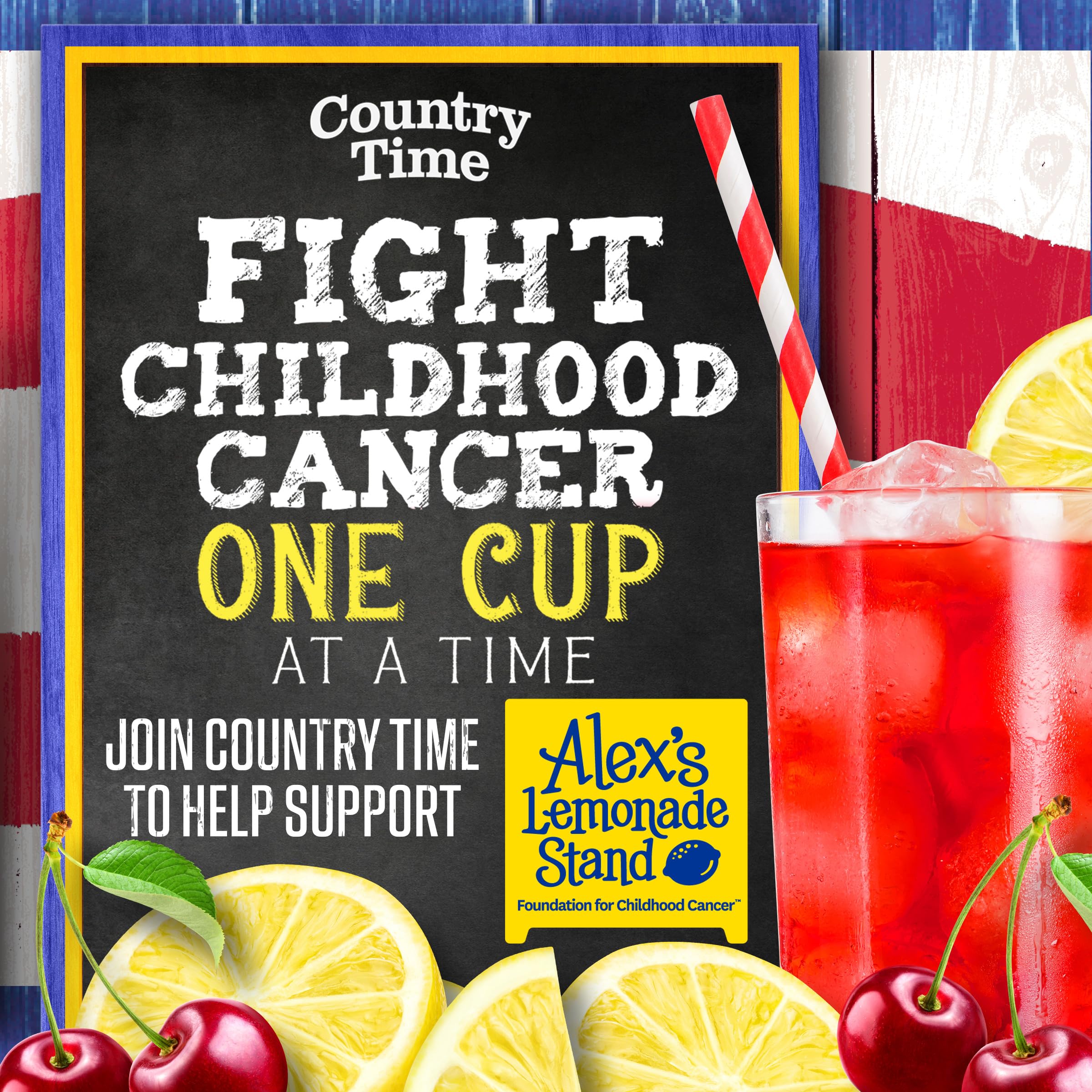 Country Time Cherry Lemonade easy-measure lid in action simplifies mixing