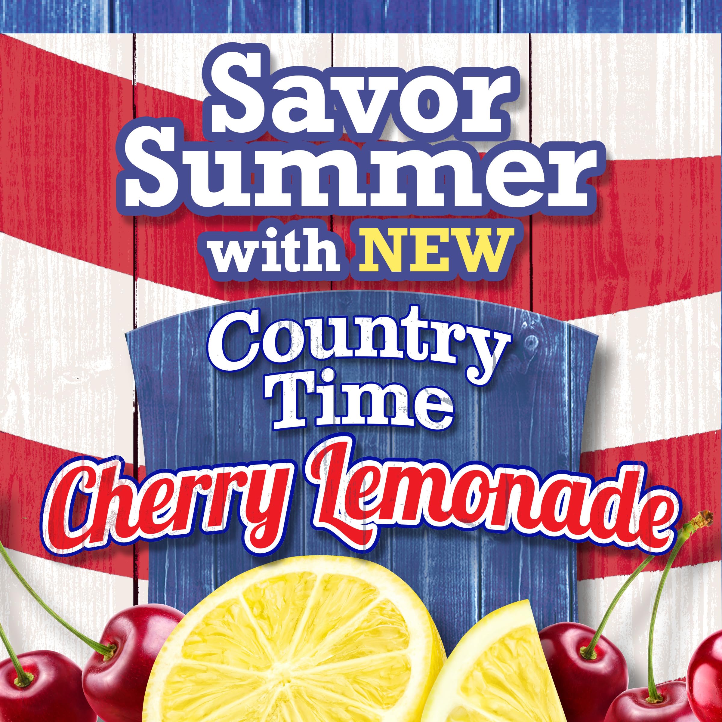 Country Time Cherry Lemonade glass with ice highlights cool, refreshing summer vibes
