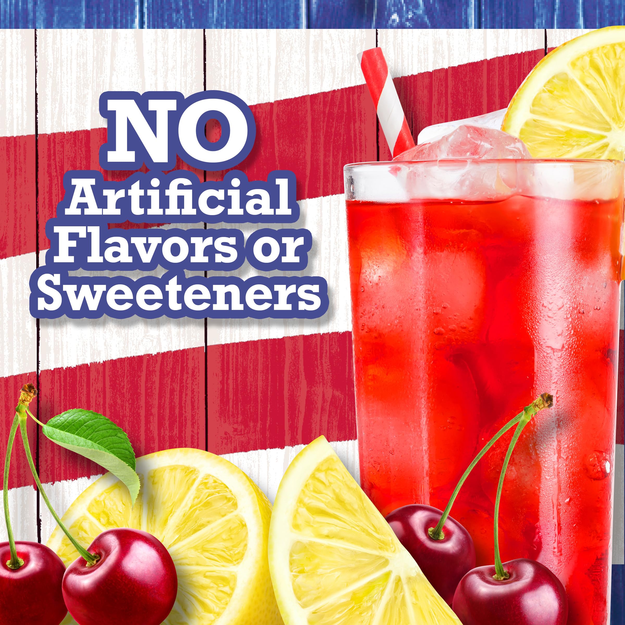 Country Time Cherry Lemonade packaging closeup emphasizes resealable canister and scoop