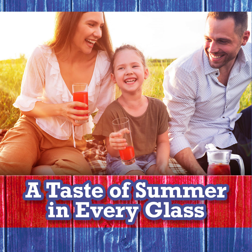 Country Time Cherry Lemonade picnic scene with drinks for outdoor fun