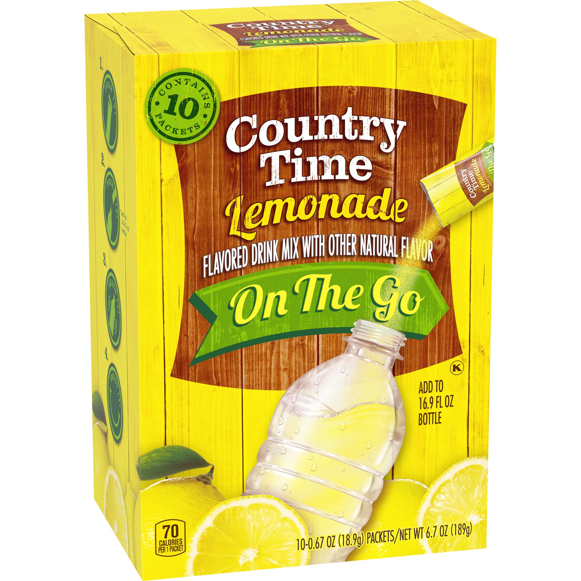 Country Time Lemonade Kosher and caffeine-free label appeals to a wide audience.