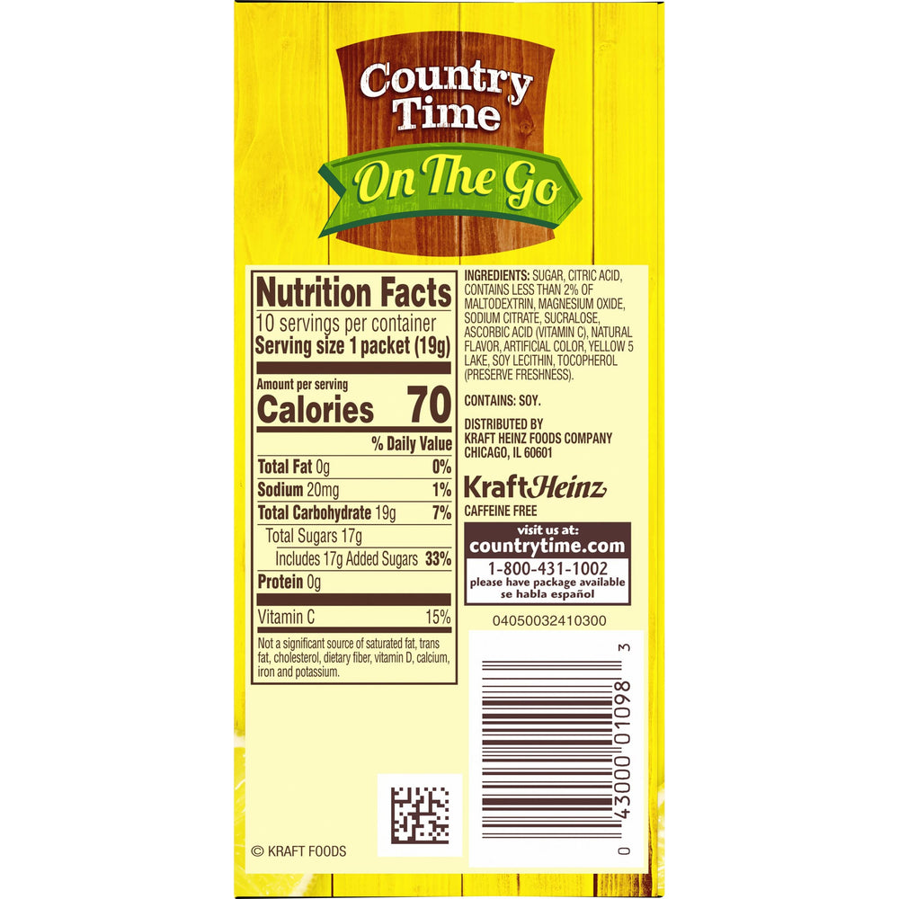Country Time Six-box packaging stacked neatly for easy storage at home.