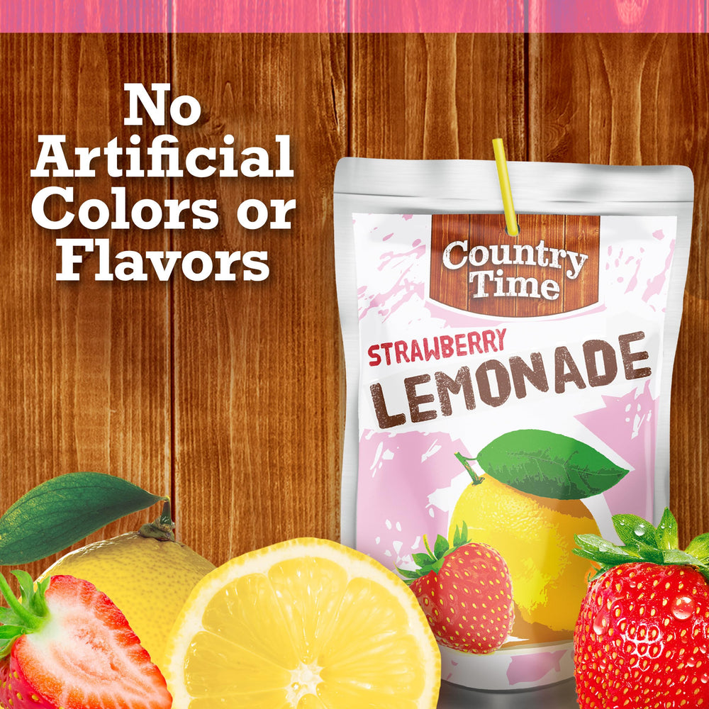 Country Time Strawberry Lemonade pouches top view