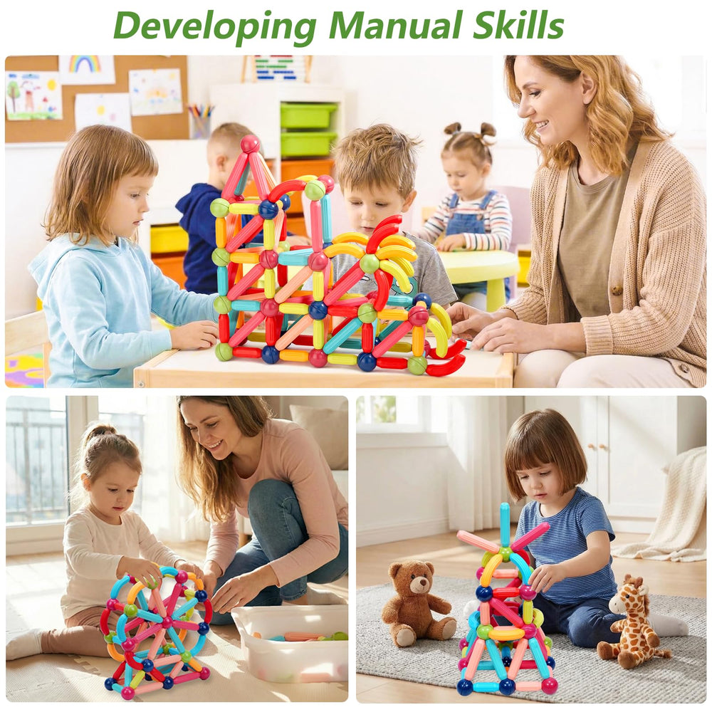 COUOMOXA magnetic blocks enhance family game nights with learning play.