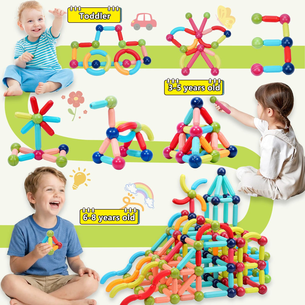 COUOMOXA magnetic blocks with large pieces promote safe, mess-free toddler play.