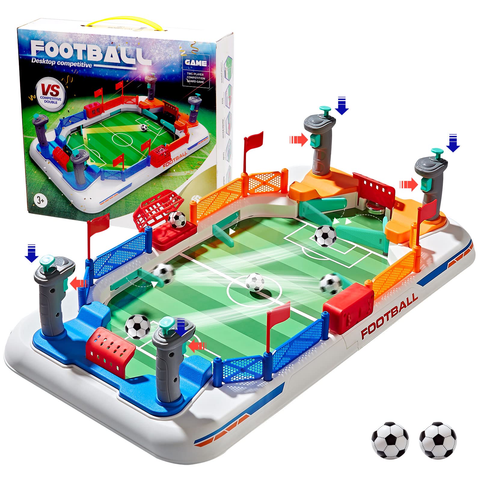 Couomoxa upgrade mini football with four flipper drives enables precise passes and tackles.