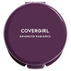 COVERGIRL Advanced Radiance open compact displaying shade options and smooth application.