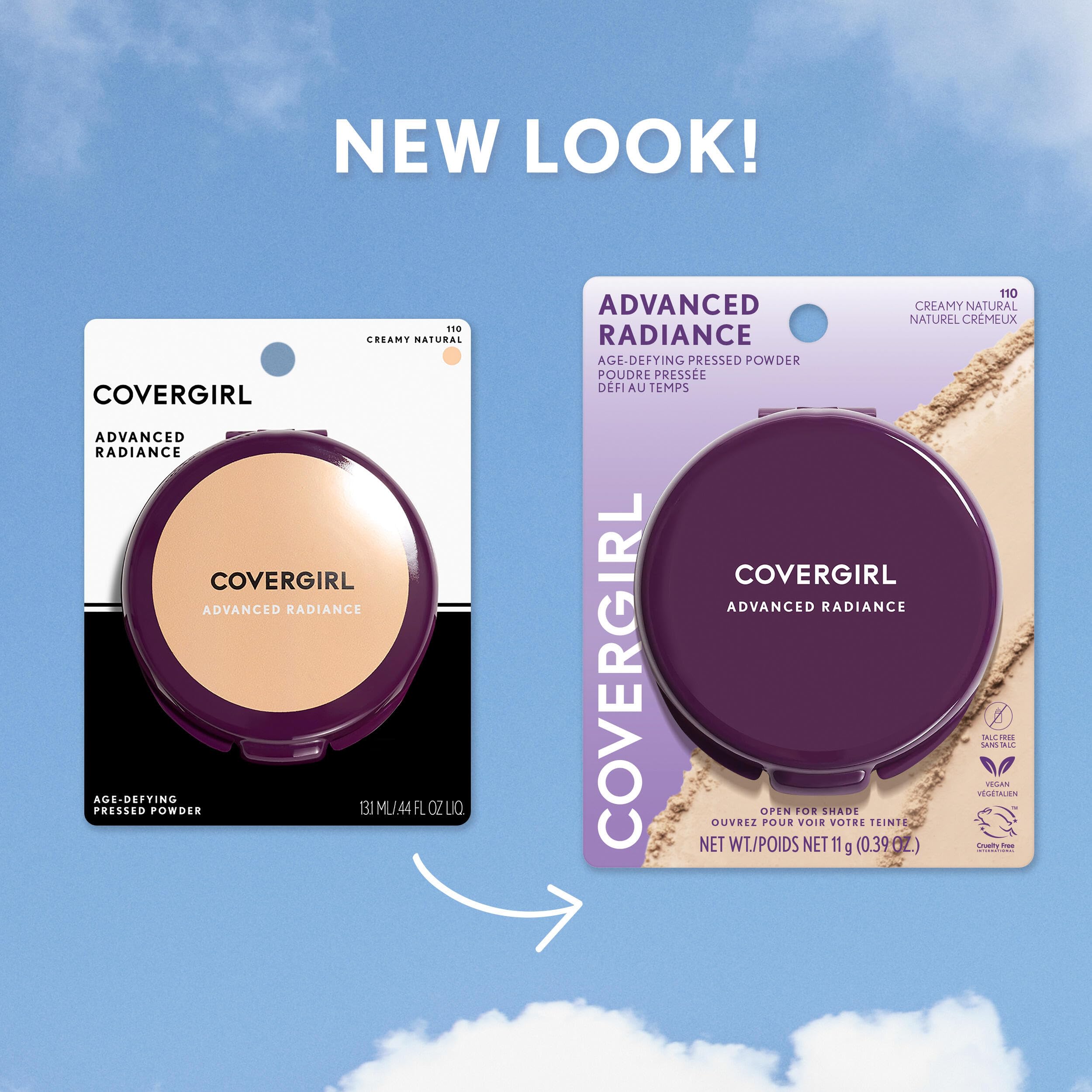 COVERGIRL Advanced Radiance formula designed for sensitive skin with gentle feel.