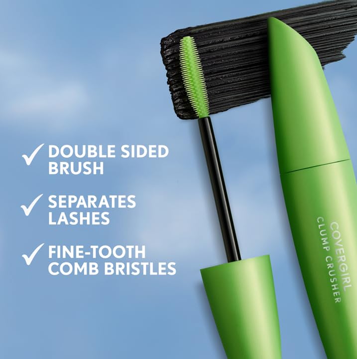 COVERGIRL Clump Crusher mascara wand applying to lashes in motion.
