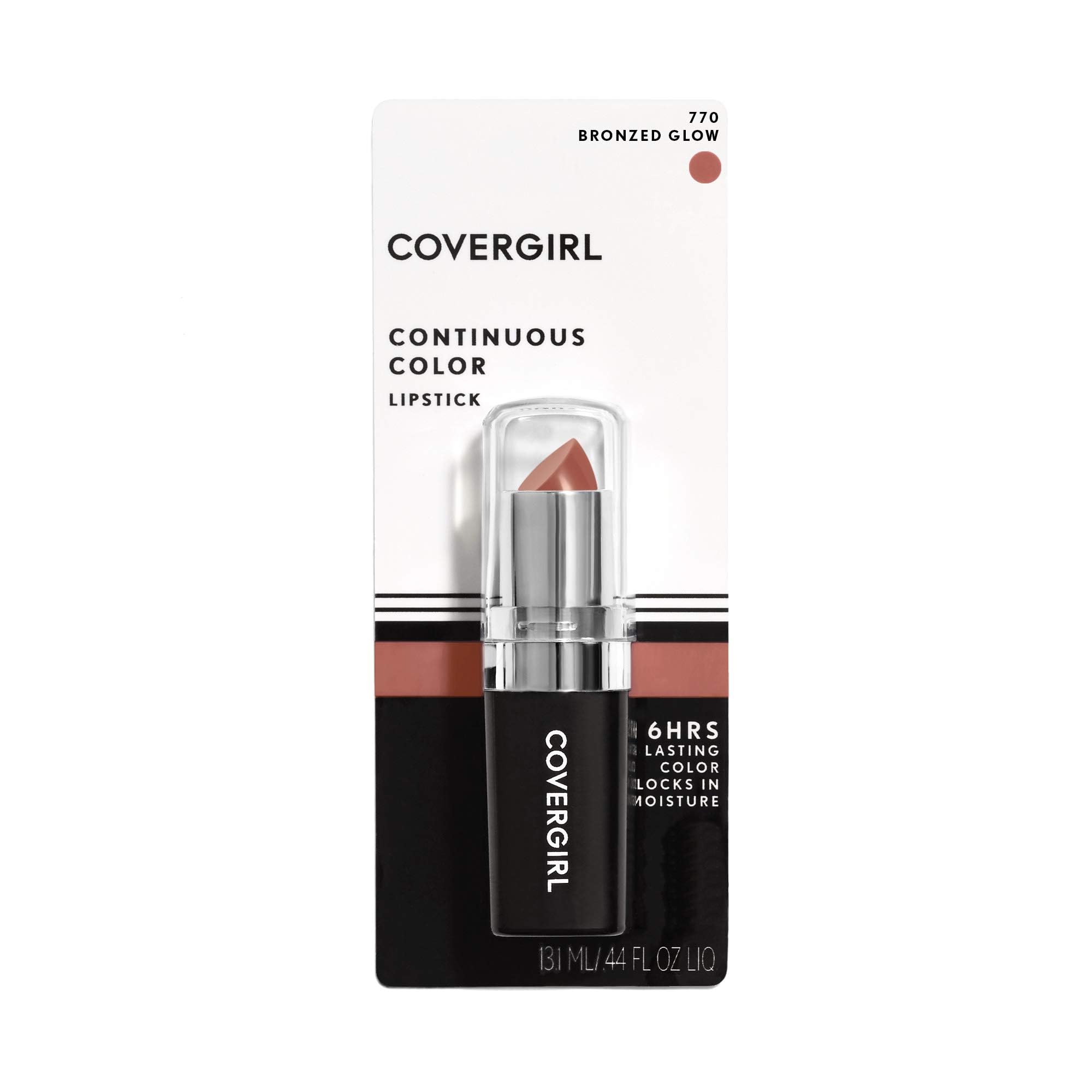 CoverGirl Continuous Color Lipstick Bronzed Glow close-up highlights creamy, moisture-rich texture