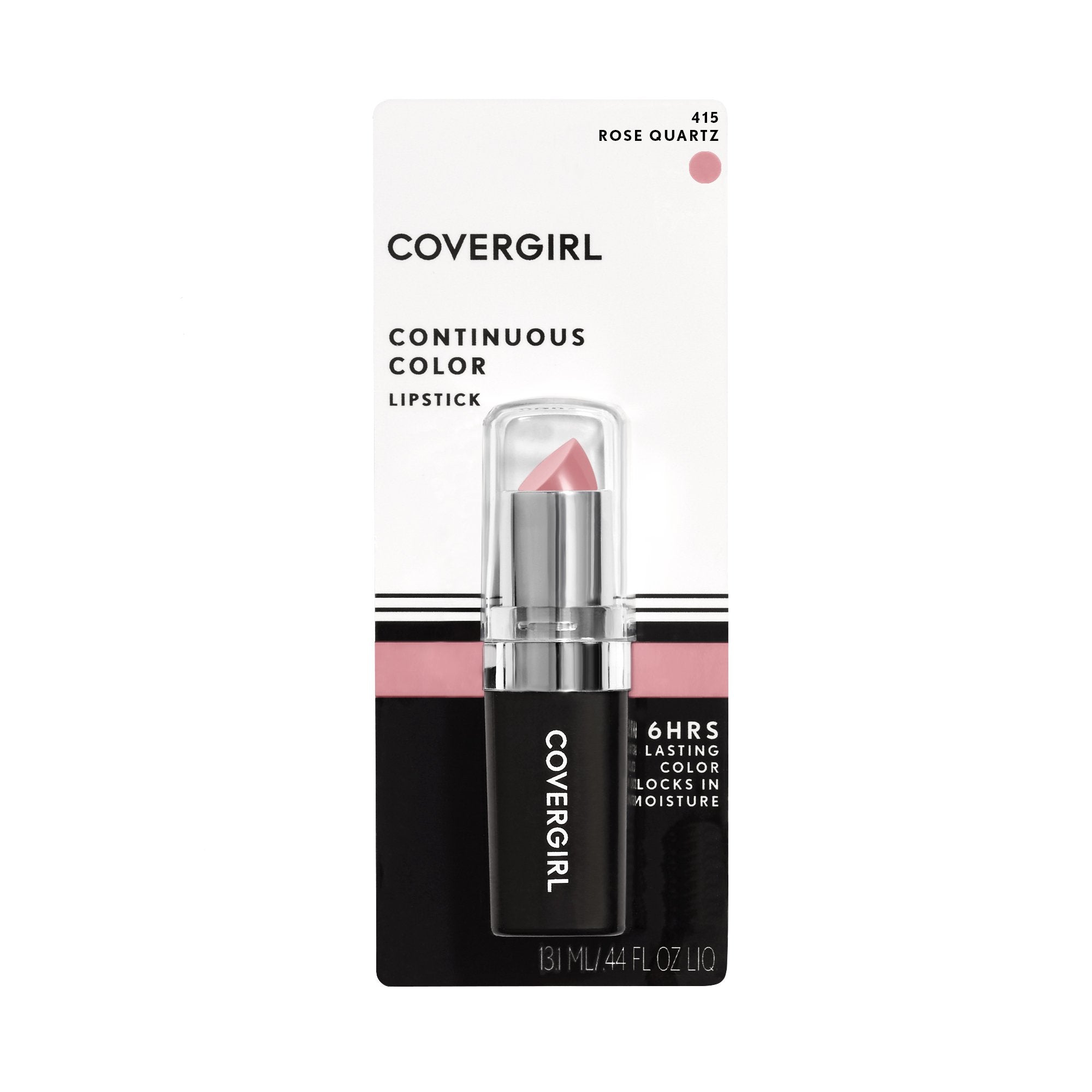 COVERGIRL lipstick Rose Quartz 415 cap off highlighting moisturizing texture