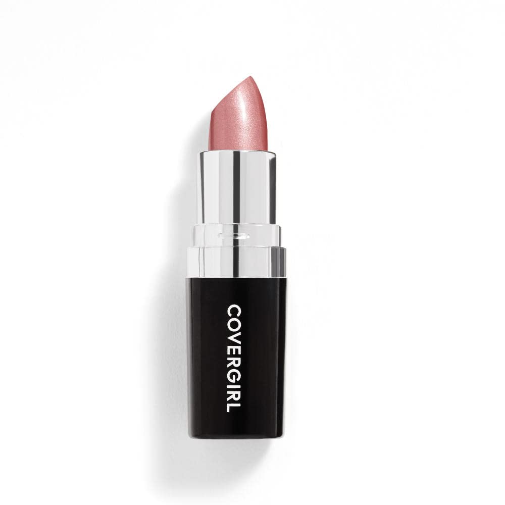 CoverGirl Continuous Color Lipstick Sugar Almond 010 close-up showing moisture-rich formula for smooth lips.