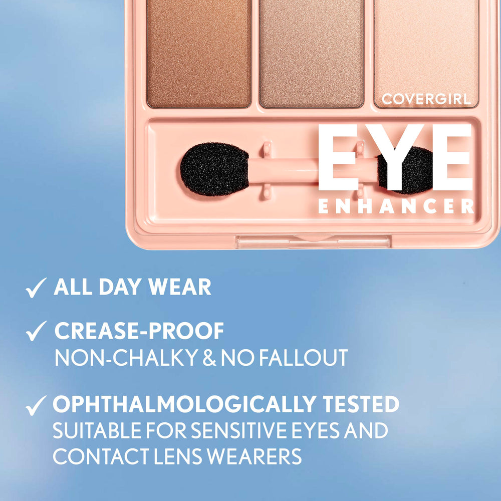 Covergirl Eye Enhancers Shimmering Sands day-to-night look with versatile shade options