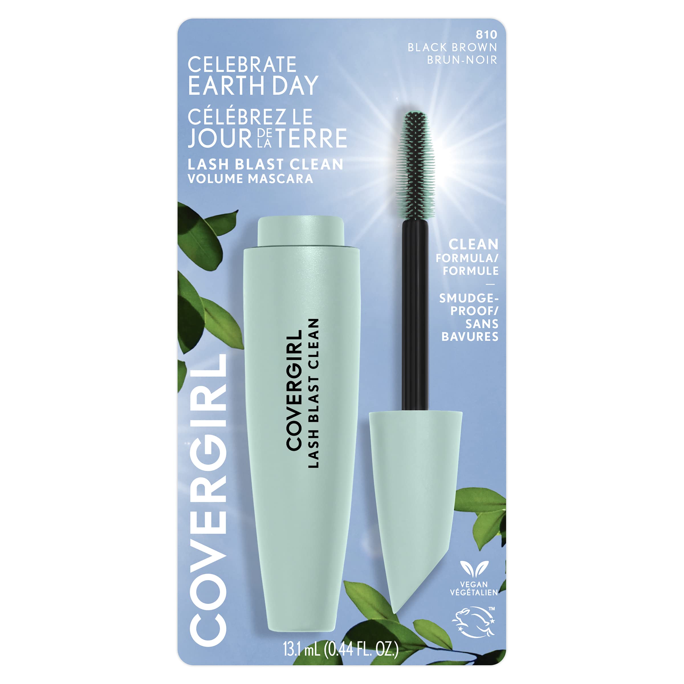 Tube and packaging of CoverGirl Lash Blast Clean Volume Mascara with FSC-certified materials