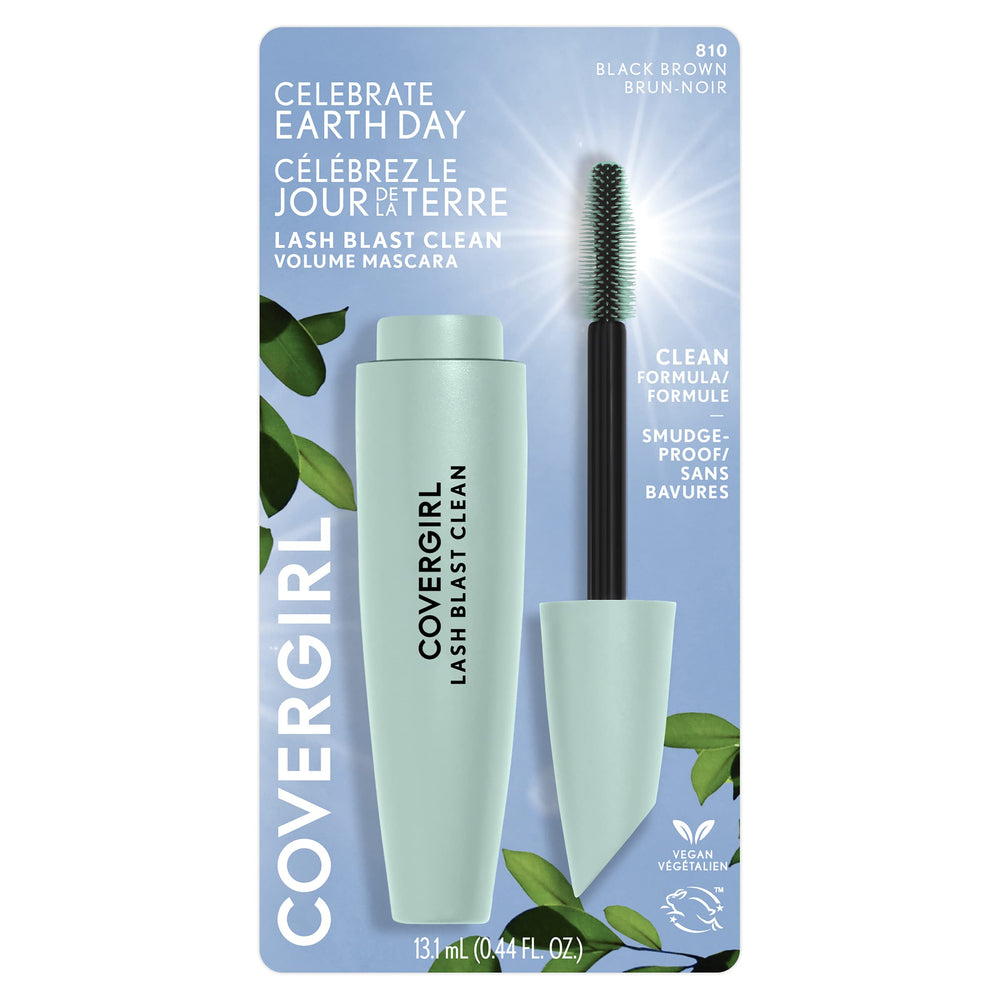Tube and packaging of CoverGirl Lash Blast Clean Volume Mascara with FSC-certified materials