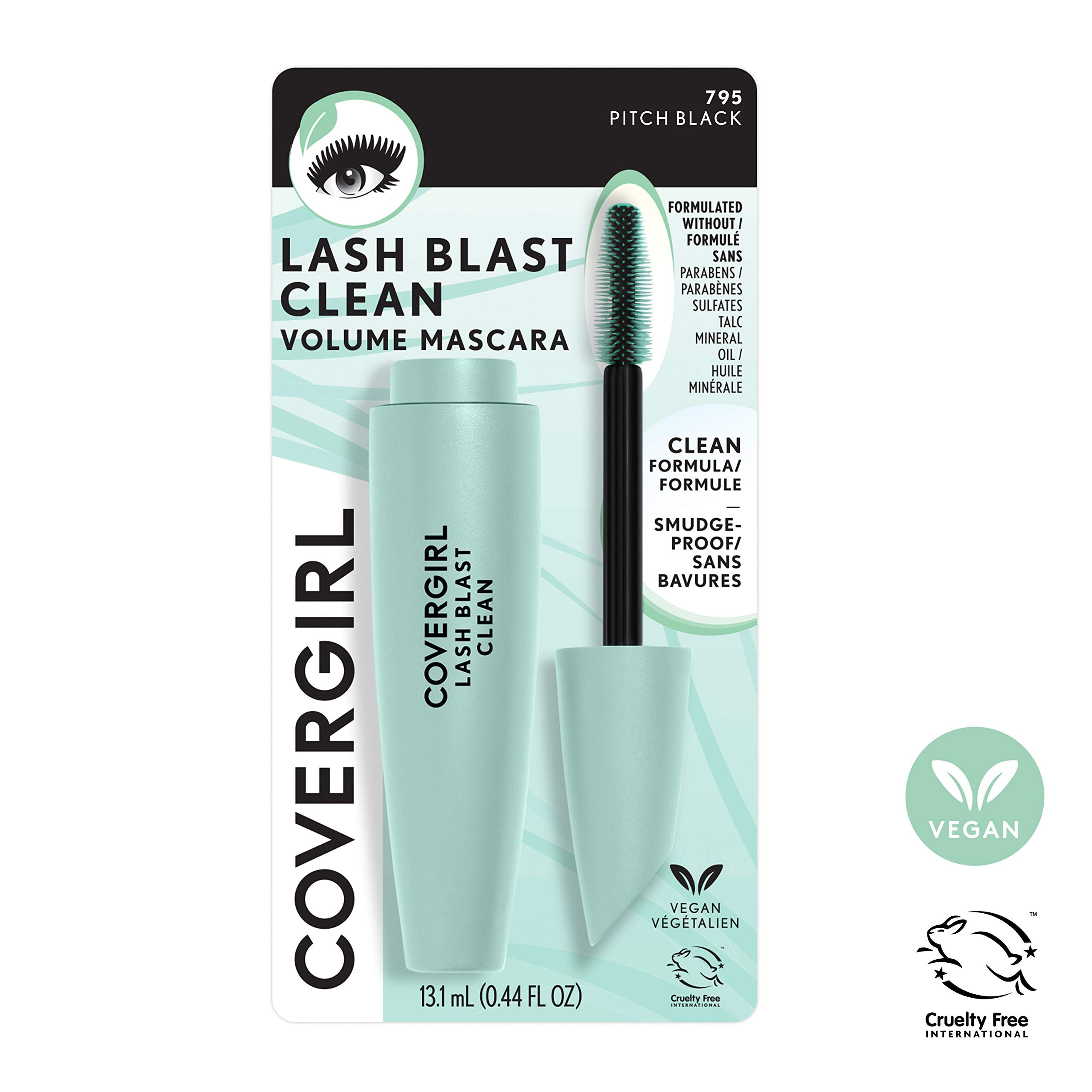 CoverGirl Lash Blast Clean Volume Mascara vegan formula with argan and marula oils