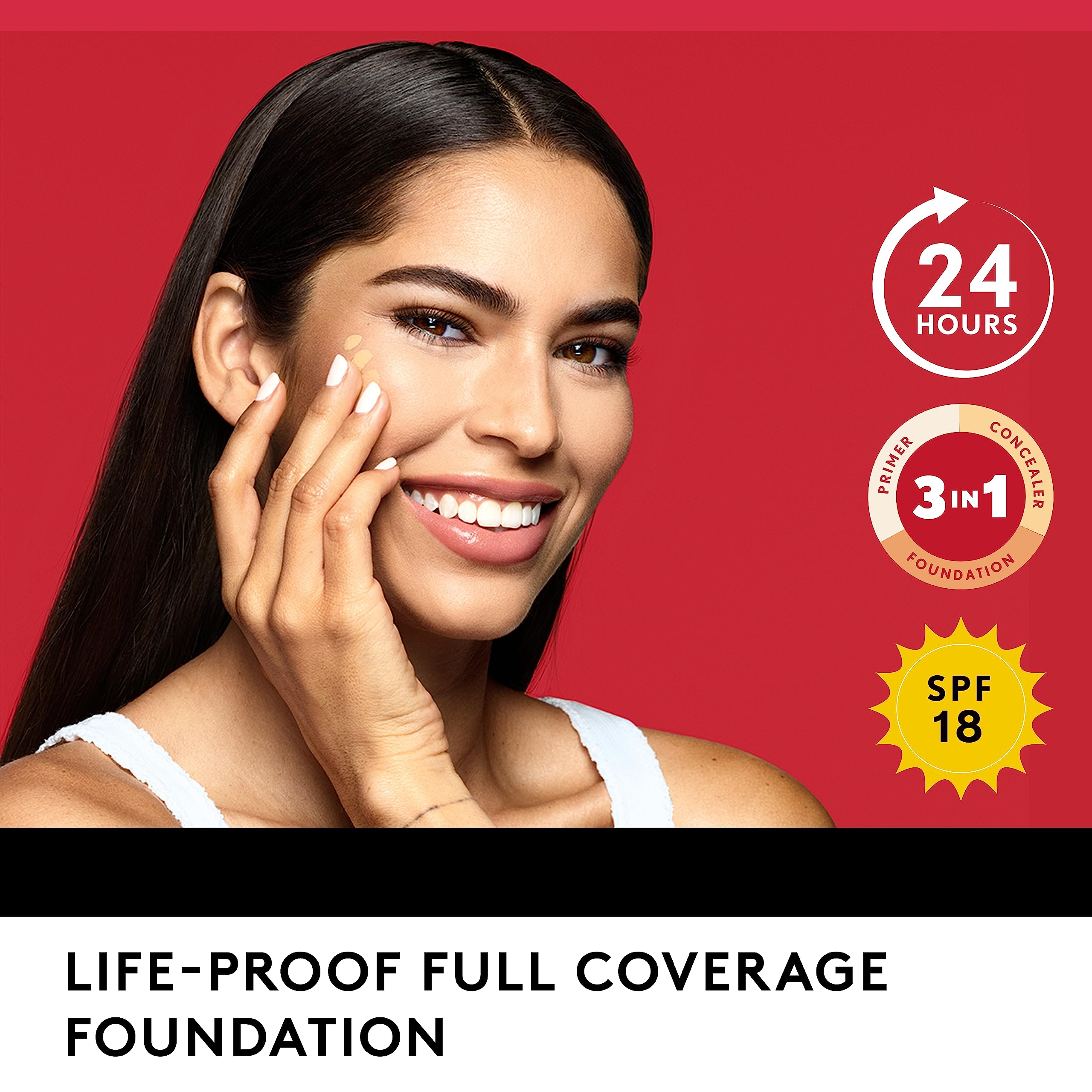 Wide shade range image emphasizes CoverGirl Outlast Extreme Wear 21 shades for diverse skin tones.