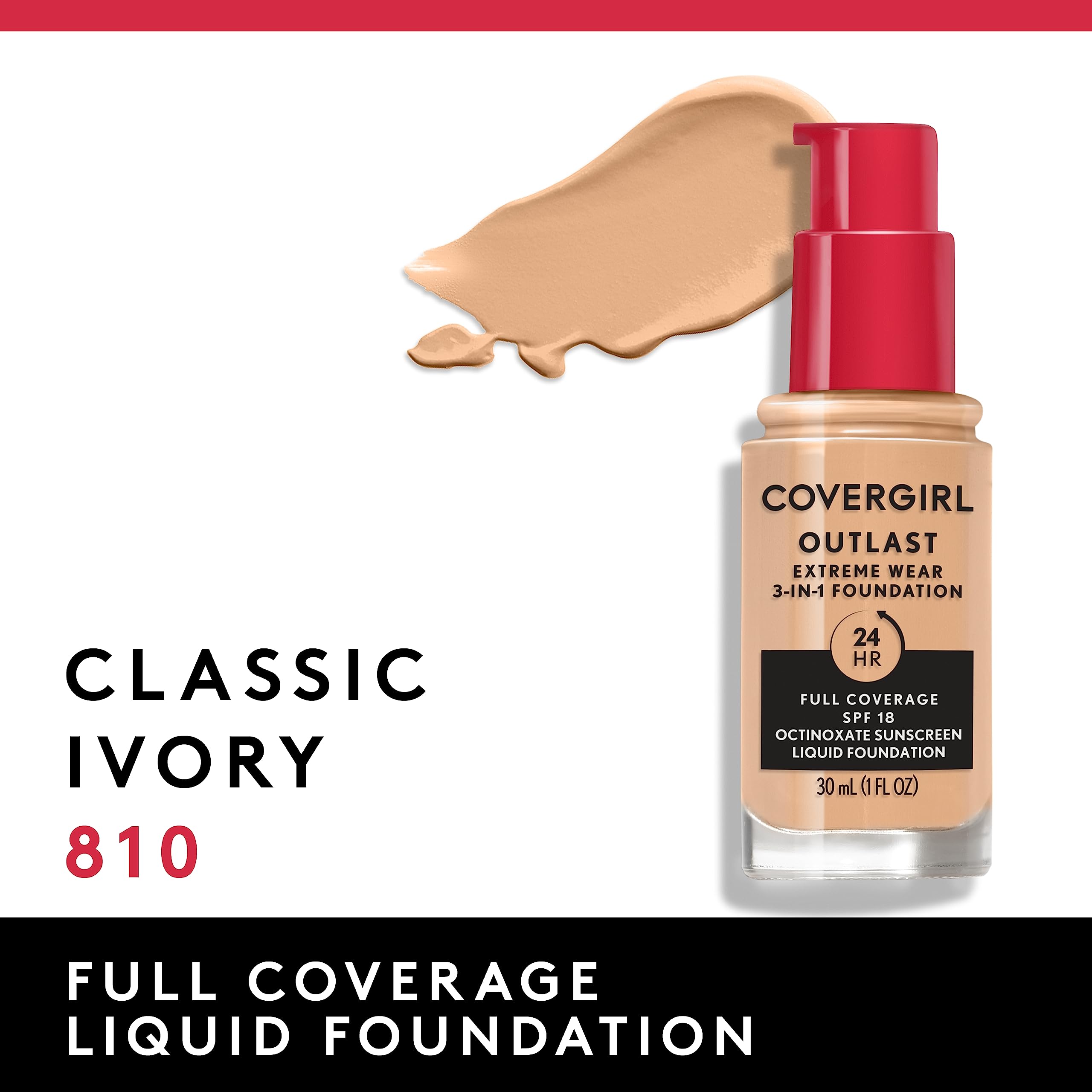 Fingers applying CoverGirl Outlast Extreme Wear creates a smooth, natural finish.