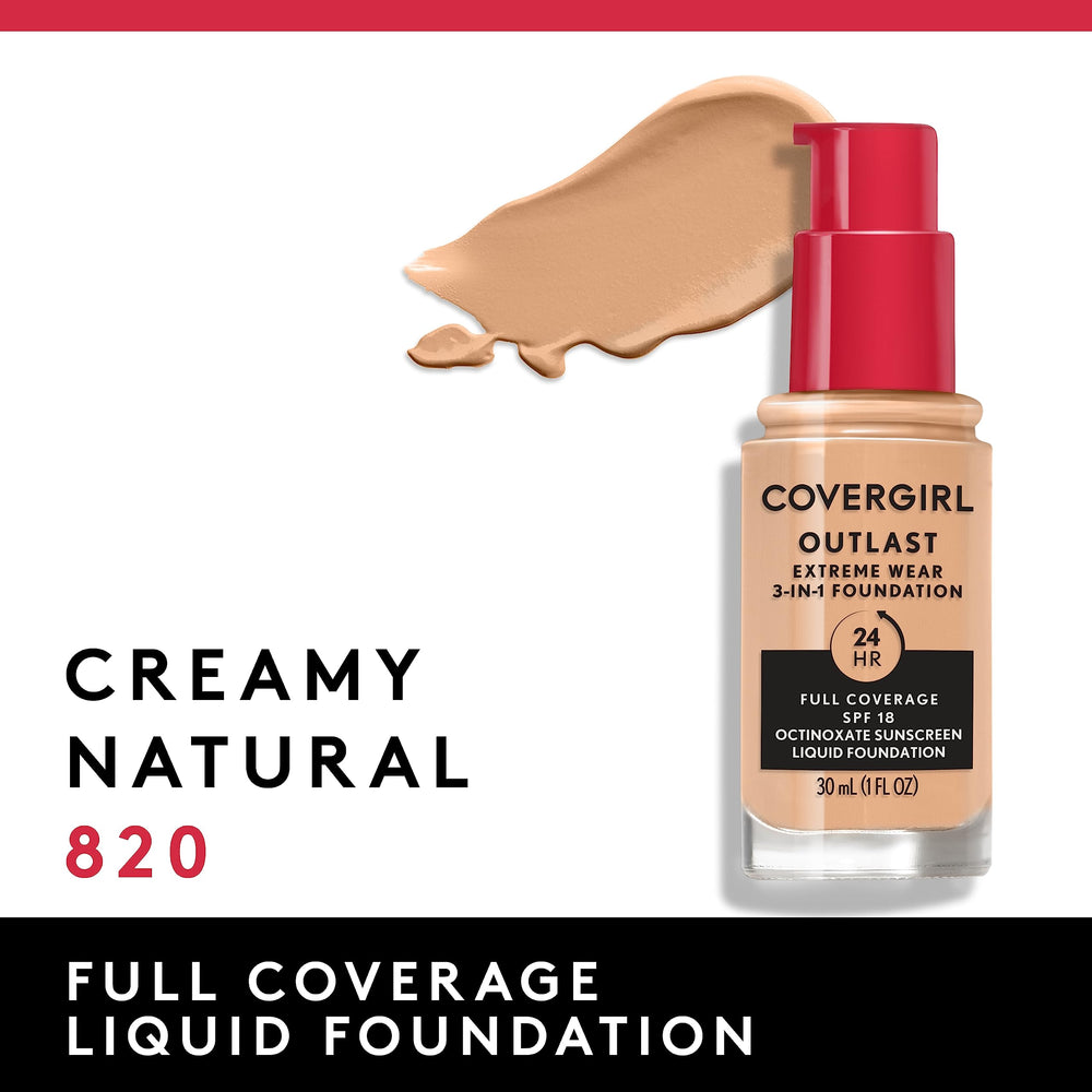 Covergirl Outlast Extreme Wear swatches displaying diverse shade options for a seamless match