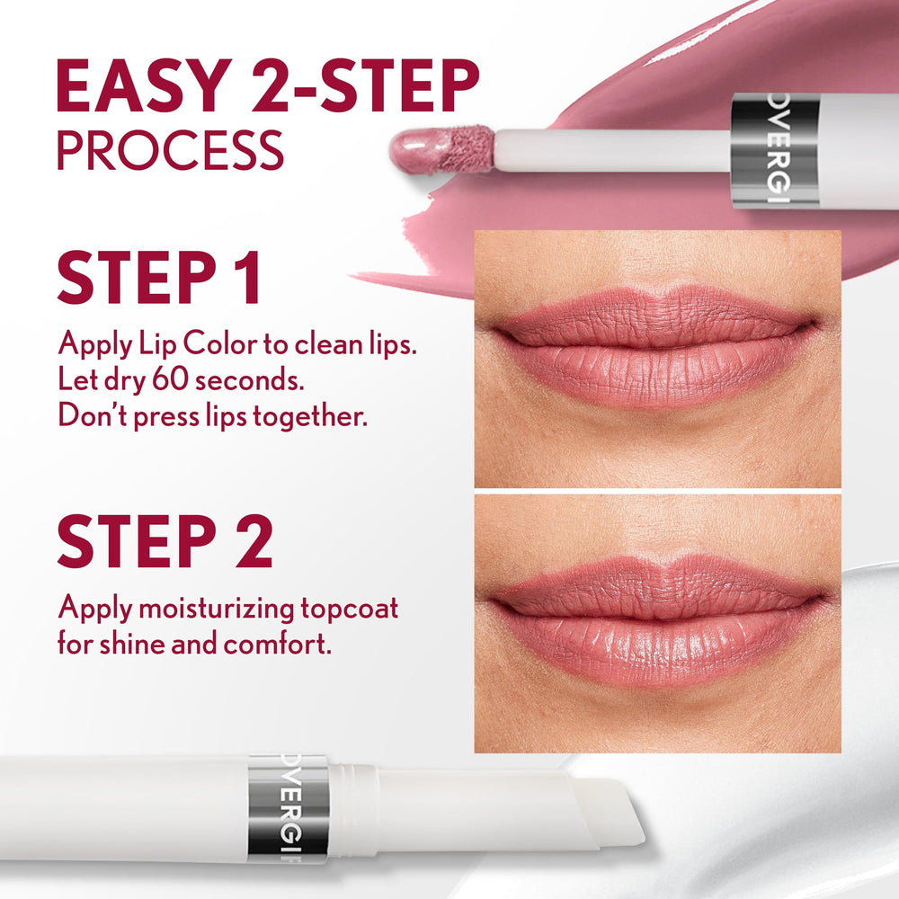 COVERGIRL Outlast Lip Color 010 Sugey Girl moisturizing topcoat leaves lips soft.