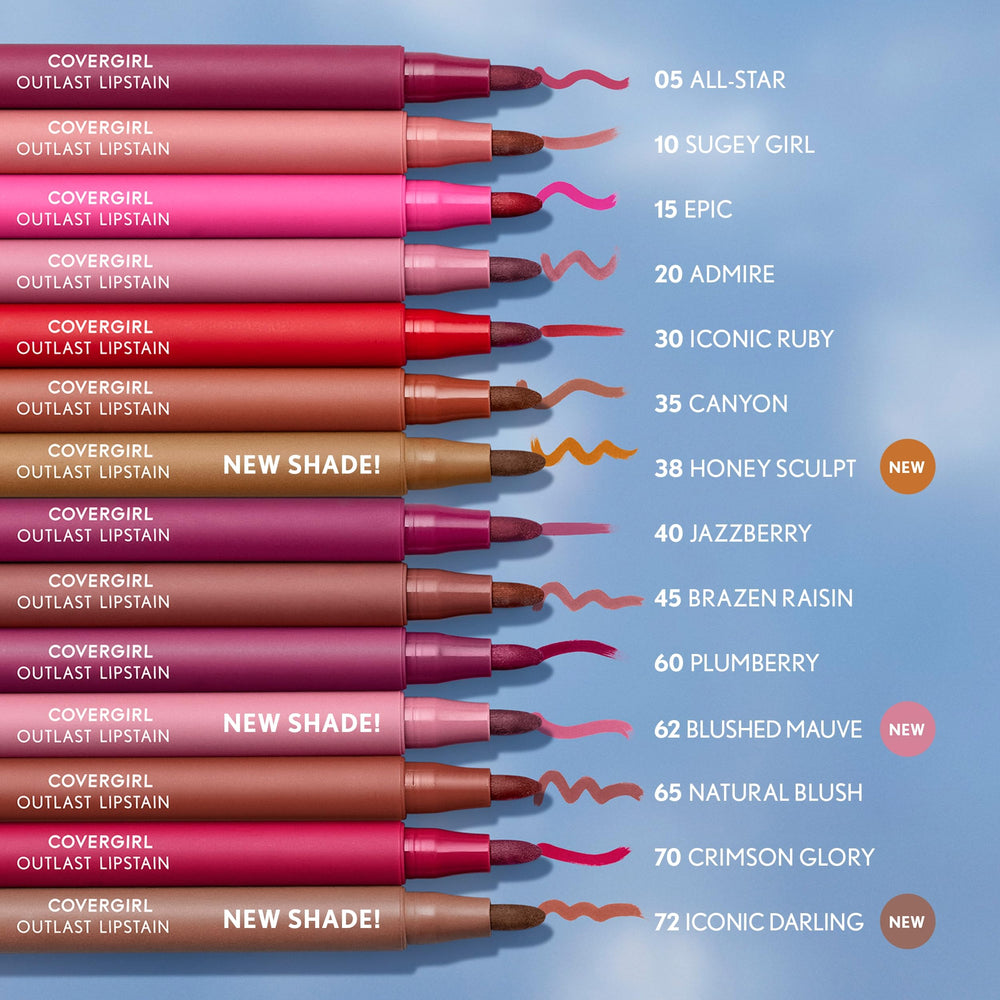 CoverGirl Outlast Lipstain compact bottle for on-the-go touch-ups.