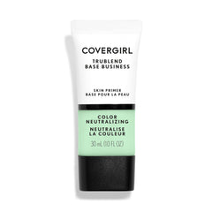 CoverGirl Primer bottle pump showing redness-neutralizing formula for even tone.