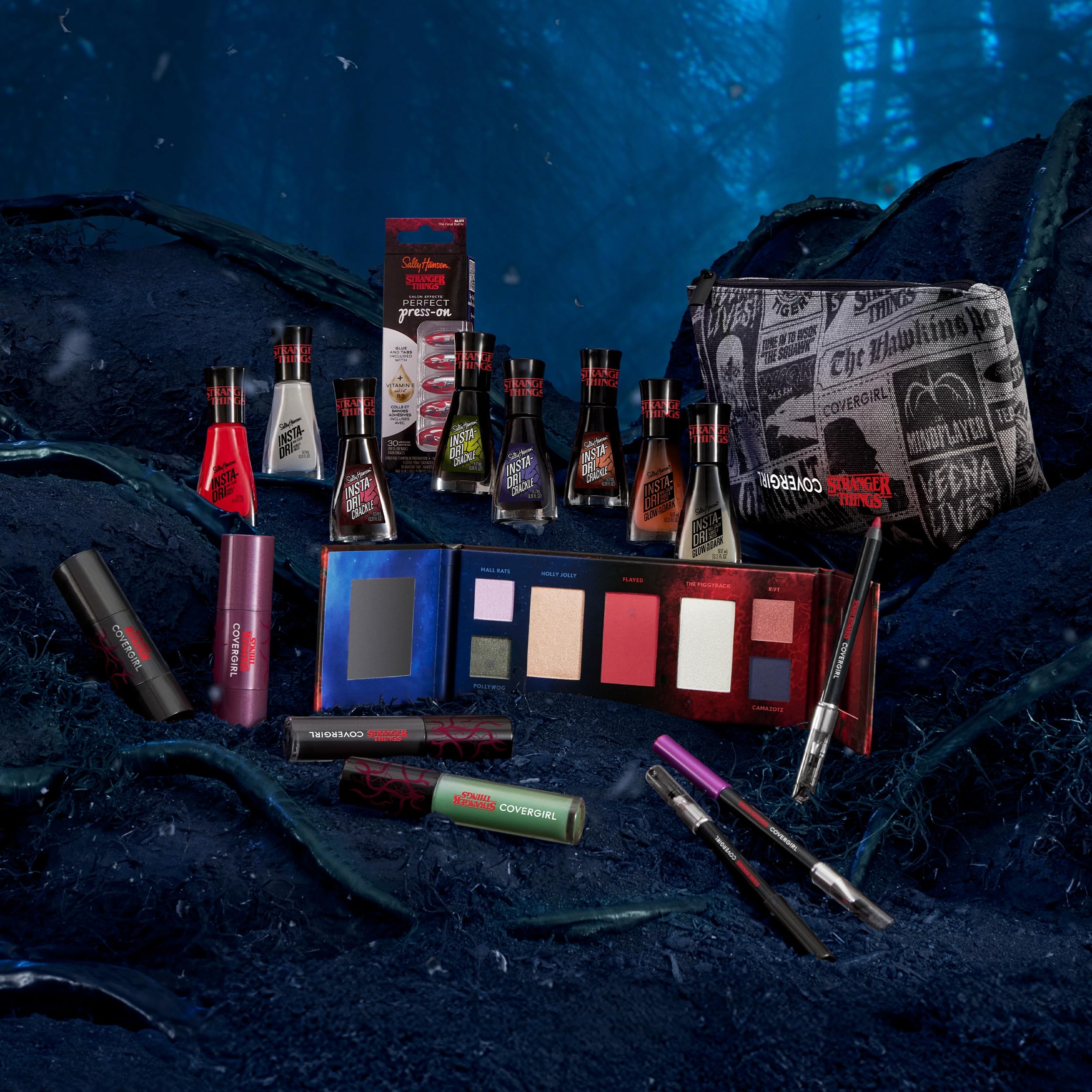 CoverGirl Rift fiery red-orange duo-chrome eyeshadow creates dramatic eye accents.
