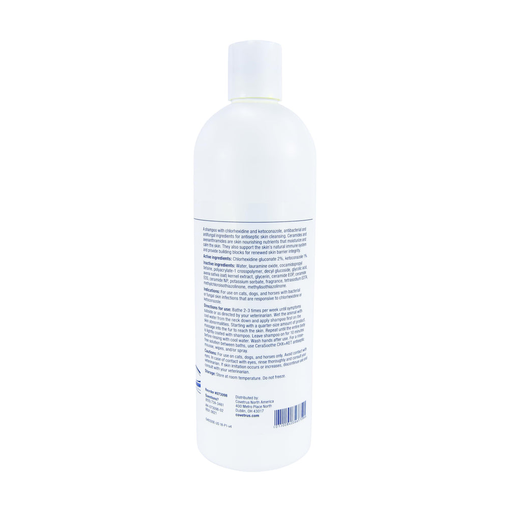 Covetrus CeraSoothe CHX+KET shampoo for cats reduces odors while supporting skin health
