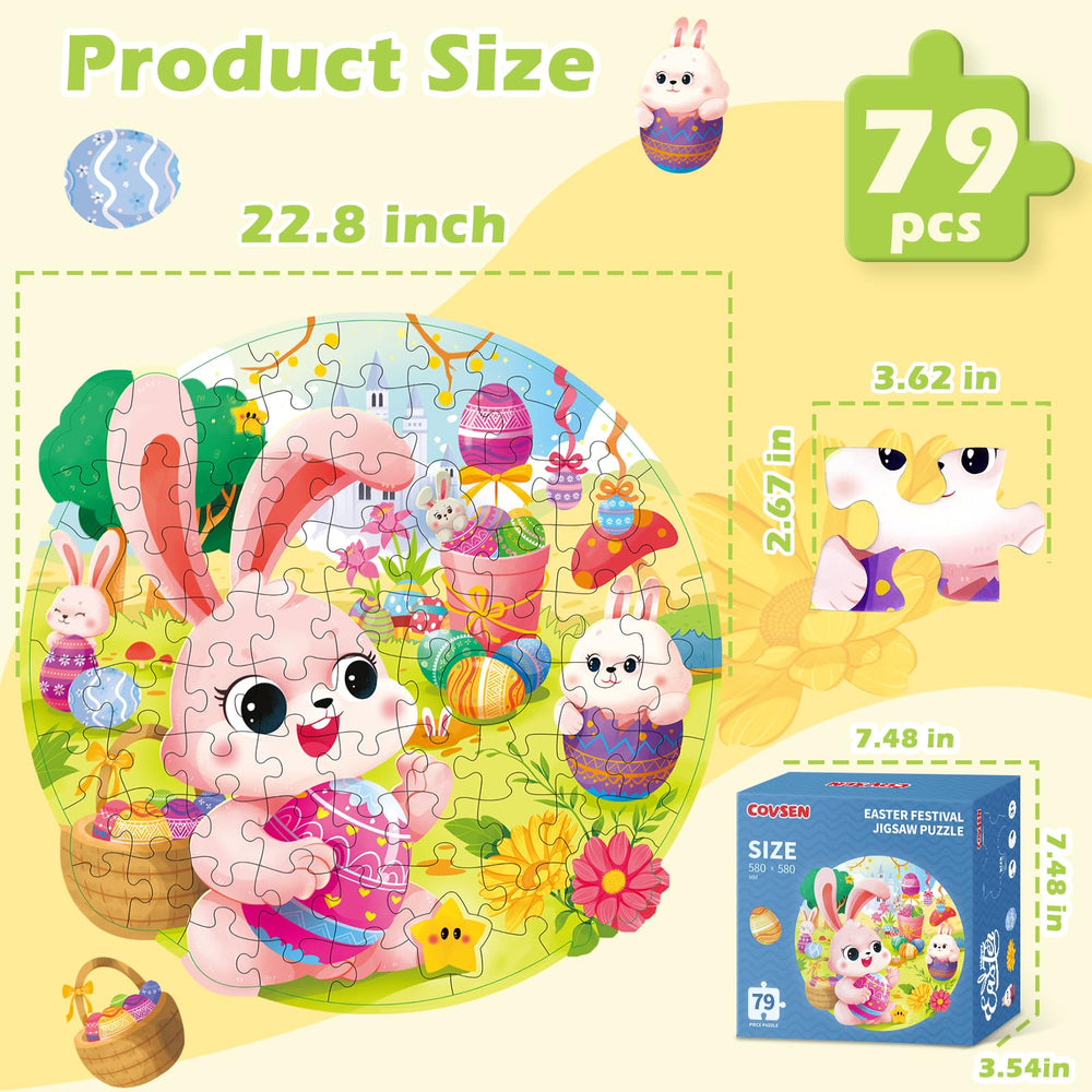 Covsen Easter puzzle bunny and eggs for imaginative, colorful play.
