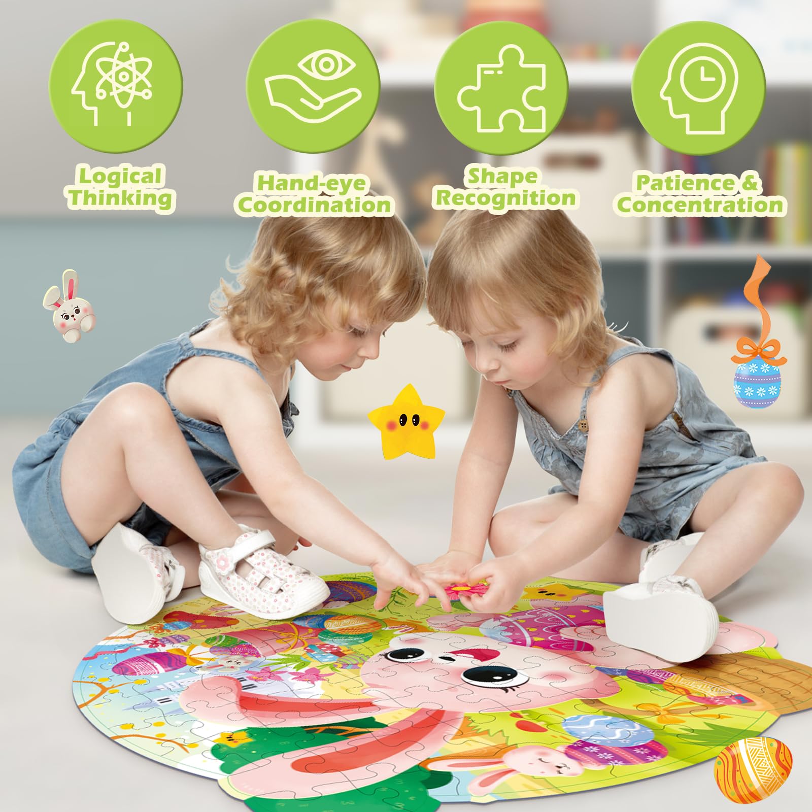 Covsen Easter puzzle durable cardboard for long-lasting use.