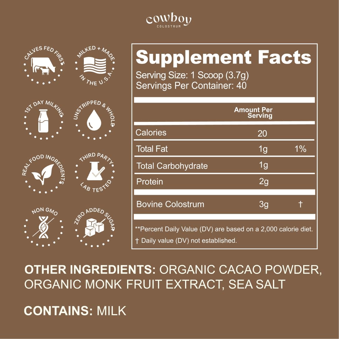 Cowboy Colostrum grass-fed cows scene highlights natural nutrition.