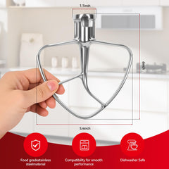 Cowbright paddle attachment with polished surface for easy cleaning.