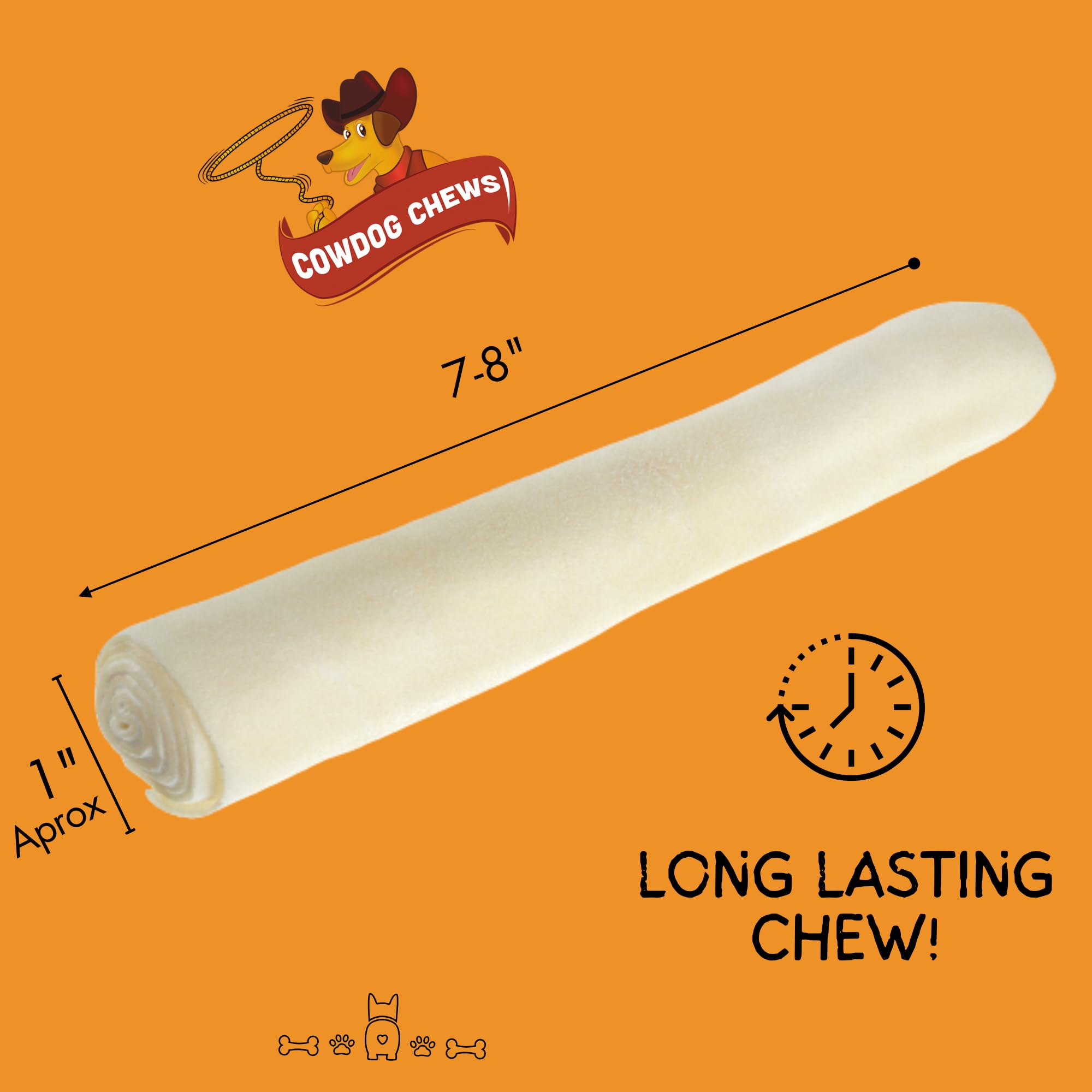 Cowdog Chews Beefhide Roll close-up texture highlighting durable chew for tough chewers
