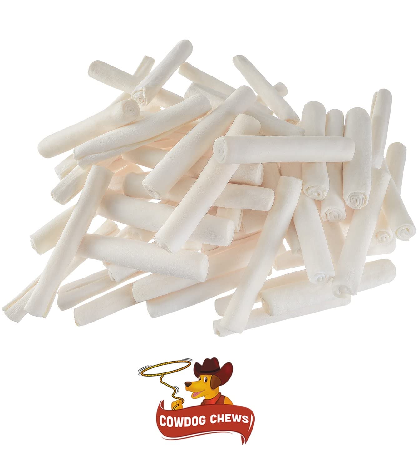 Cowdog Chews natural-ingredients-label highlights natural rawhide from grass-fed sources