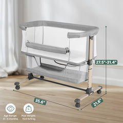Cowiewie bassinet mesh fabric shows breathable material for comfortable sleep