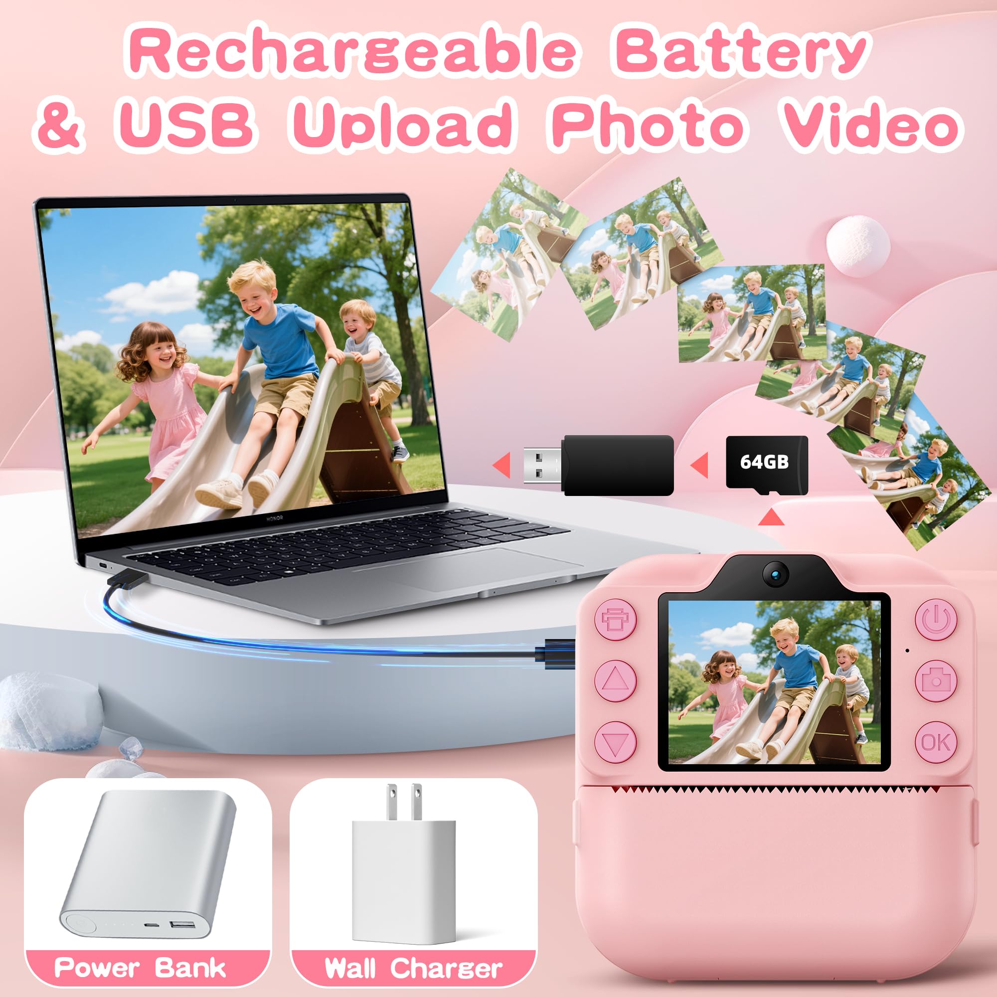 Coxlame Kids Camera Instant Print color pencil set for DIY prints.