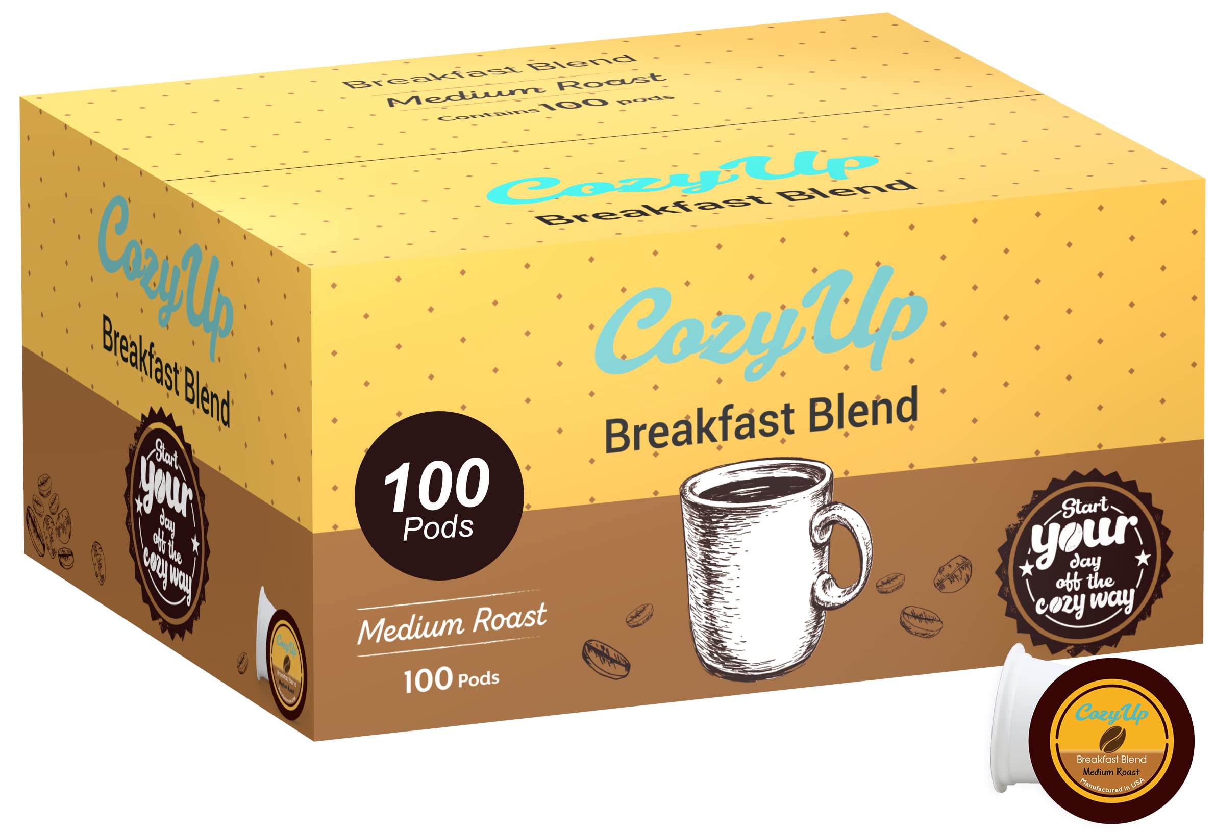 Cozy Up 100-count pod box for quick home or office coffee.