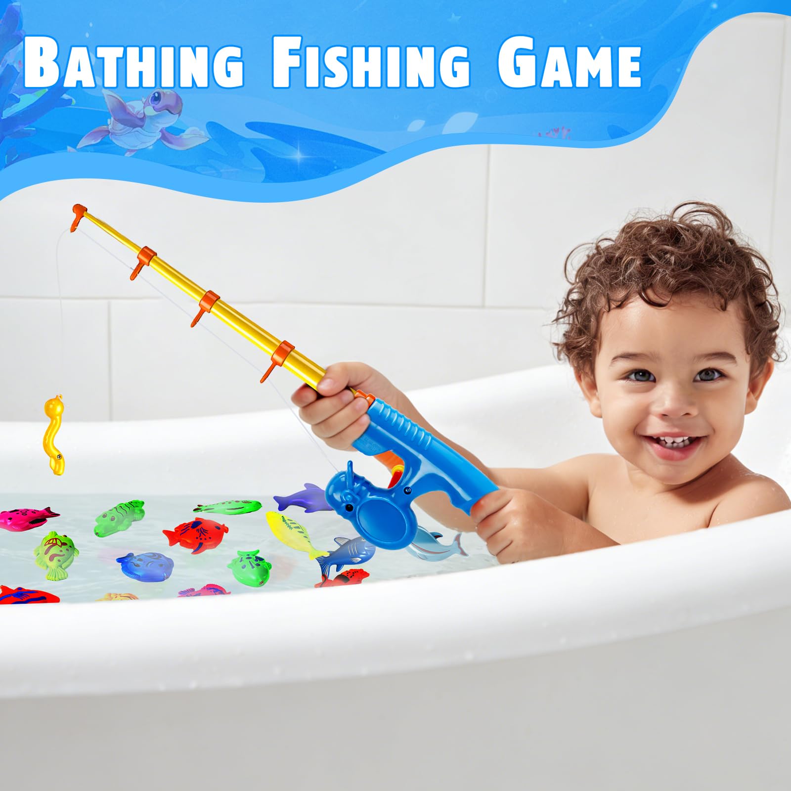CozyBomB bath toys set supports fine motor skills during bath time.
