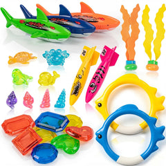 Cozycharm shark torpedoes for engaging underwater target practice during pool play.