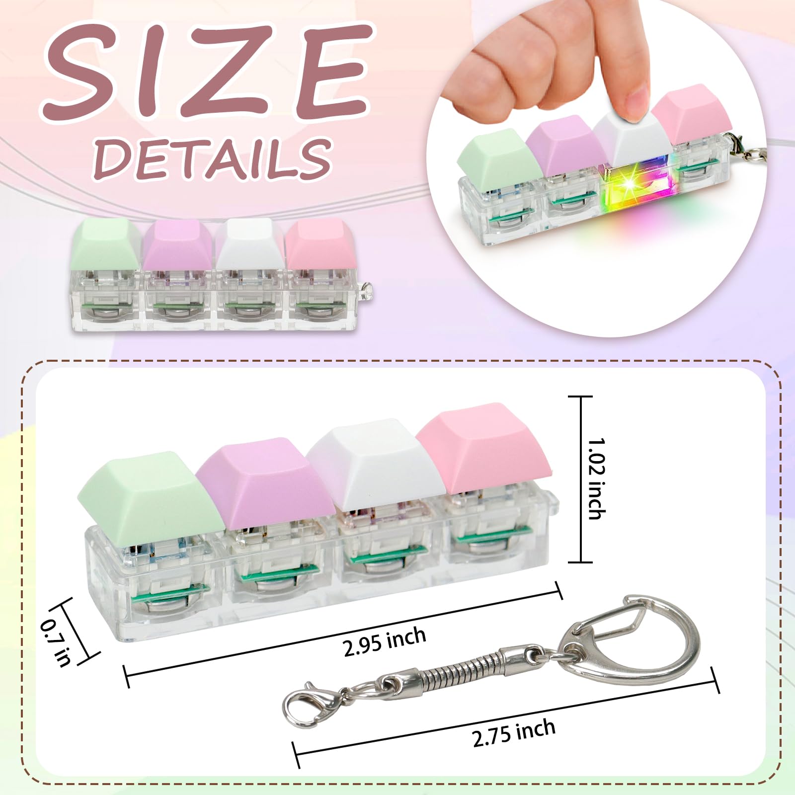 COZYMATE Macaroon2 color-changing-led shows dynamic lighting as you press keys.