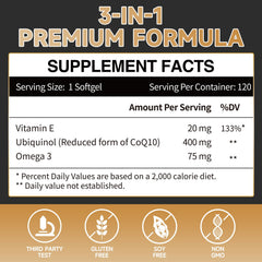 Close-up of Cozynol ubiquinol softgels highlighting easy absorption.